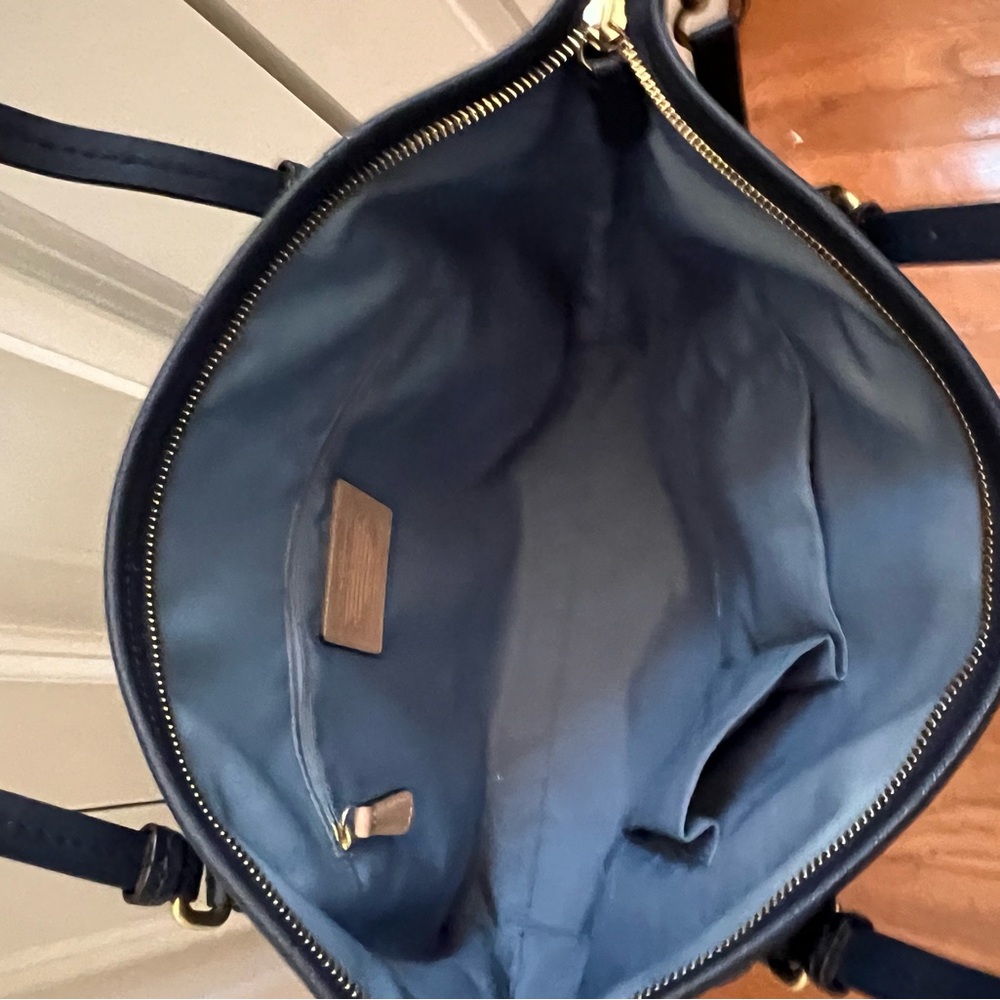 Coach Navy Blue Polyurethane Tote Bag - Picture 10 of 12